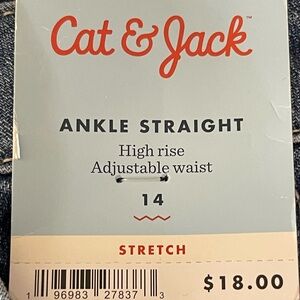 Cat & Jack Girls size 14 Ankle Straight Jeans - Classic Blue